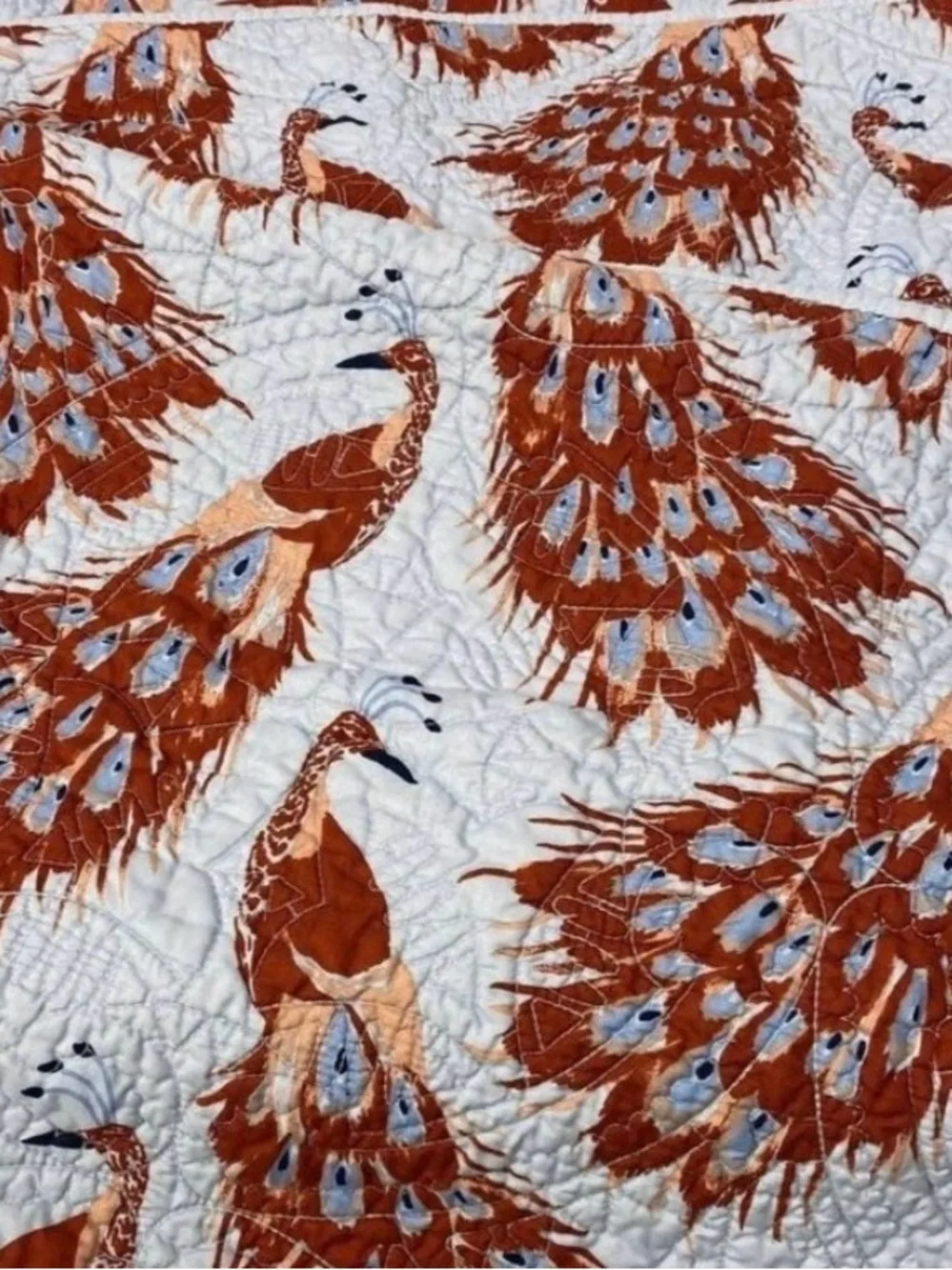 Opalhouse Bird Print Quilt - Orange and Blue peacock twin xl multiple available